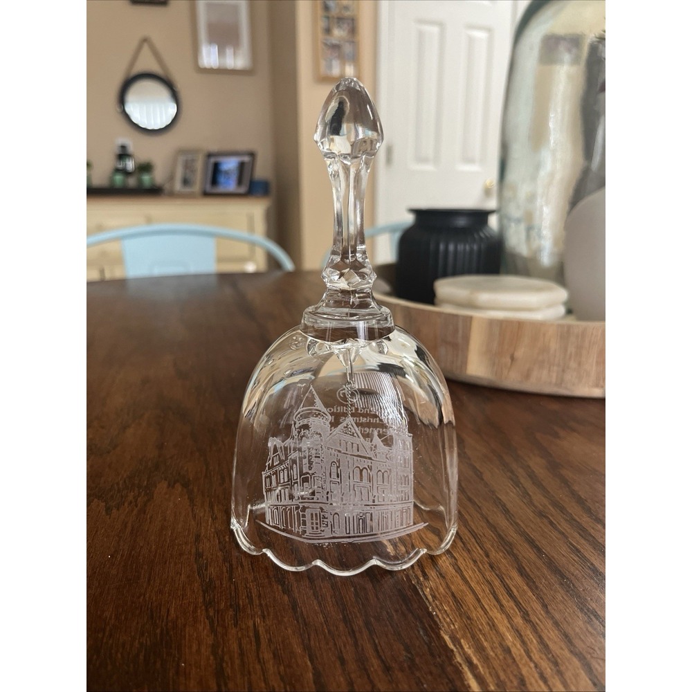 Fenton Vintage Clear Bell Christmas 1985 Parkersburg City Building 2nd Edition